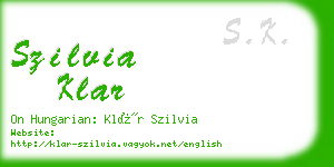 szilvia klar business card